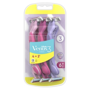 Gillette Venus 3 Colors Disposable razors, number of pieces in the package: 6