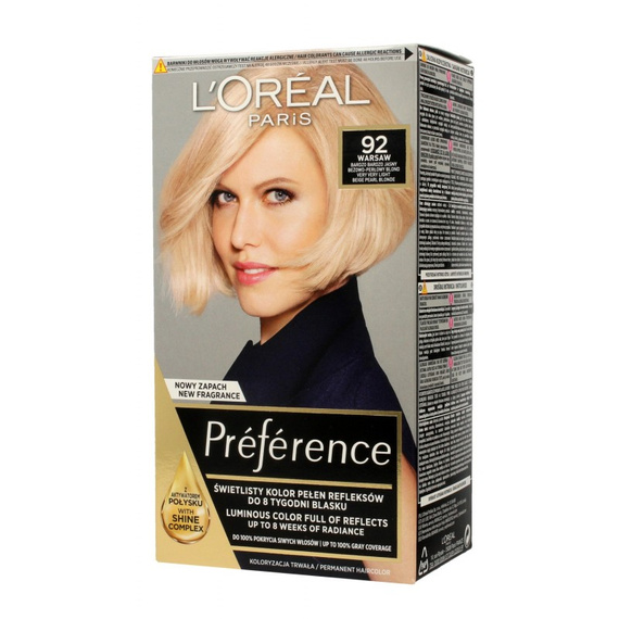 L'Oréal Paris Préférence Farba do włosów bardzo bardzo jasny beżowo-perłowy blond 92 Warsaw