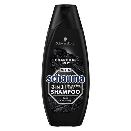 Schauma Men Deep Cleansing Szampon do włosów twarzy i ciała dla mężczyzn z węglem i glinką 400 ml