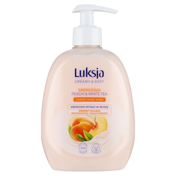 Luksja Creamy & Soft Cremige Flüssigseife mit belebendem Pfirsich und weißem Tee, 500 ml