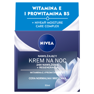 Nivea 24H Nawilżenia Odświeżający krem na noc cera normalna i mieszana 50 ml