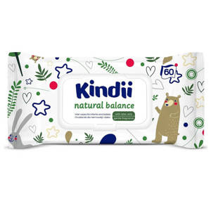 CLEANIC KINDII chusteczki nawilżane do dzieci natural ballance,60szt