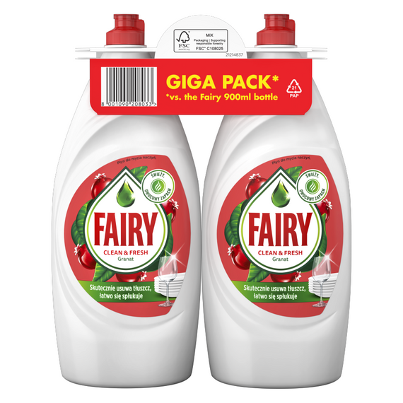 Fairy Clean & Fresh Granatapfel mit Geißblatt Spülmittel 1,8 l