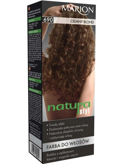 Marion Natura Styl farba do włosów 690 Ciemny Blond 80ml + odżywka 10ml