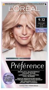 L'Oréal Paris Préférence Farba do włosów bardzo jasny popielaty beżowy blond 9.12 Siberia