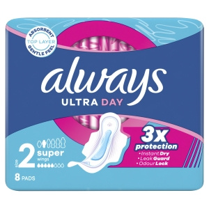 Always Ultra Day Super Pads (Größe 2) Pads mit Flügeln, x 8]
