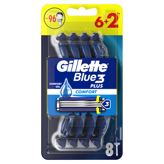 Gillette Blue3 Plus Comfort, Einwegrasierer für Männer, 8 Stück