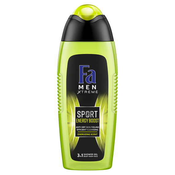 Fa Men Sport Energy Boost Duschgel mit 3-in-1-Formel mit dem Duft von Guarana und Ginseng, 400 ml