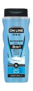 ON LINE MEN 3in1 żel pod prysznic 410ml DEEP BLUE
