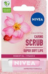 Nivea Caring Lip Scrub Pielęgnujący peeling do ust Dzika Róża 5,5 ml