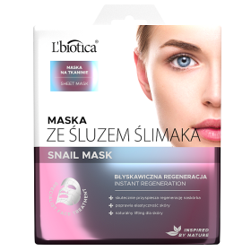 L'biotica Stoffmaske mit Schneckenschleim – sofortige Regeneration 23 ml