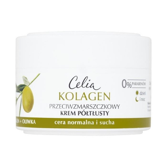 Celia Kolagen Przeciwzmarszczkowy krem półtłusty z oliwką na dzień i noc 50ml