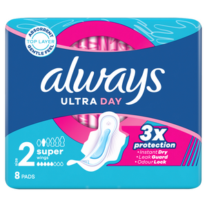 Always Ultra Day Super Pads (Größe 2) Pads mit Flügeln, x 8]