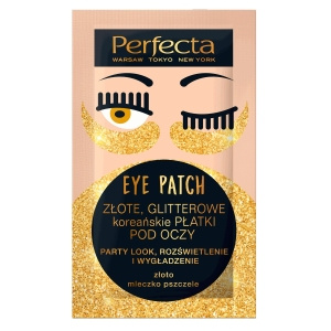 PERFECTA EYE PATCH Glitterowe koreańskie Płatki Pod Oczy Złote, 2 sztuki