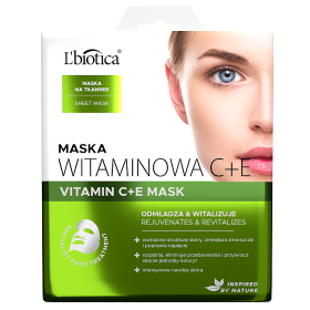 L'biotica Vitamin C+E-Maske auf Stoff – verjüngt und vitalisiert 23 ml