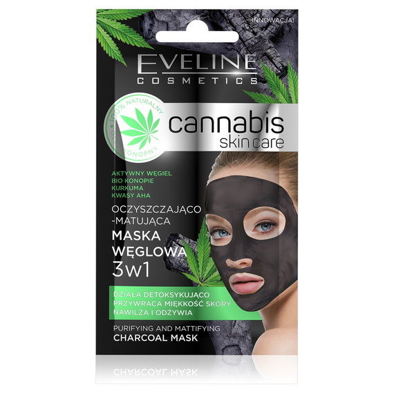 Cannabis Skin Care 3in1 reinigende und mattierende Kohlenstoffmaske