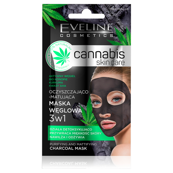 Cannabis Skin Care 3in1 reinigende und mattierende Kohlenstoffmaske