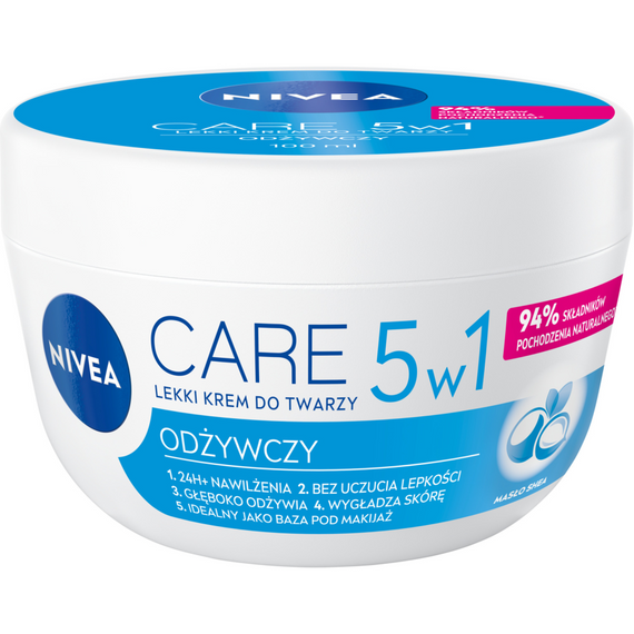 Nivea Care 5w1 Odżywczy Lekki krem do twarzy 100 ml