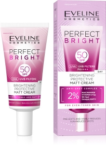 Eveline Perfect Bright – Rozjaśniający Krem Ochronny Matujący SPF 50 30 ml