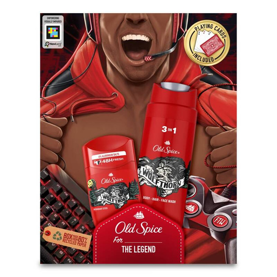 Old Spice Gamer Geschenkset, inklusive Deospray und Duschgel, Spielkarten
