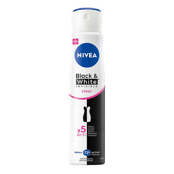 Nivea Black&White Invisible Clear Damen Antitranspirant Spray 250 ml