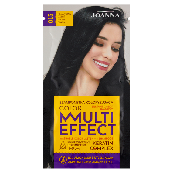 Joanna Multi Effect Color Färbeshampoo Ebenholzschwarz 013 35 g