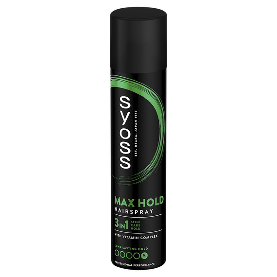 Syoss Max Hold Haarspray beständig gegen äußere Einflüsse, megastark, 300 ml