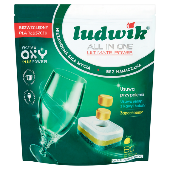 Ludwik All in one Lemon Tabletki do zmywarek 1,44 kg (80 sztuk)