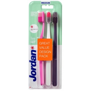 Jordan ClaJordan Clean Smile Szczoteczka do zębów MEDIUM średnia, 3 sztuki