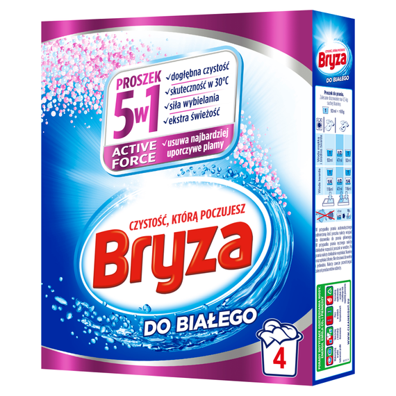 Bryza Active Force 5in1 Waschpulver für Weiß 260 g (4 Wäschen)