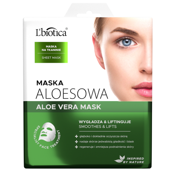 L'biotica Aloe-Maske auf Stoff – reinigt und regeneriert 23 ml