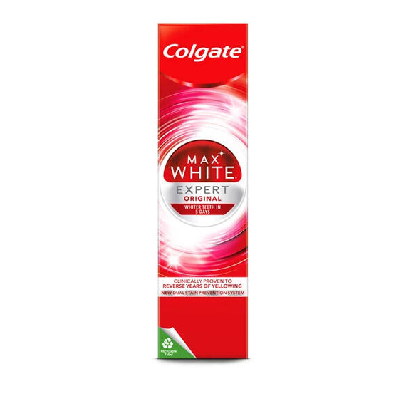 Colgate Max White Expert Mizellen-Zahnpasta mit professionellem Aufheller, 75 ml