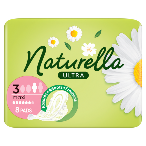 Naturella Ultra Maxi Größe 3 Pads mit Flügeln × 8