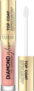 Eveline cosmetics Diamond Glow Lip Luminizer Hyaluronic Acid Lip Gloss, No. 13 Peach Fuzz