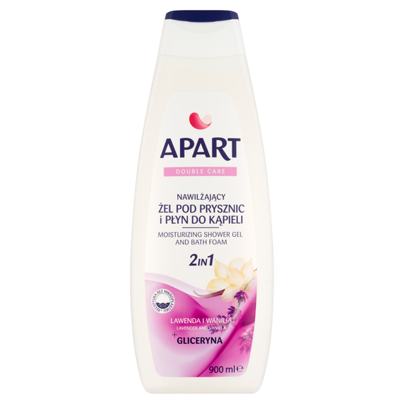 Apart Double Care Feuchtigkeitsspendendes Duschgel und Badeflüssigkeit 2in1 Lavendel und Vanille 900 ml