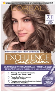 7.11 Ultra Ash Blonde L'Oreal Paris Excellence Cool Creme hair dye
