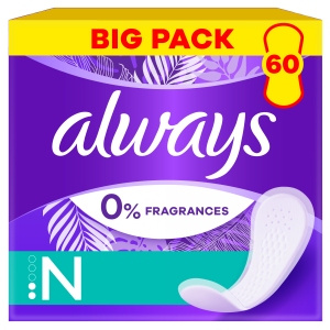 Always Daily Fresh Normal, 0% fragrance and dyes, 60X