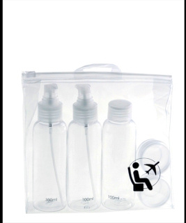 Unbranded passenger set of containers for cosmetics