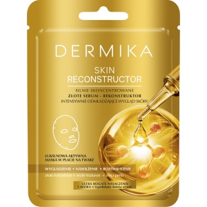 Dermika Skin Reconstructor Maska w płacie złote serum intensywnie odmładzające wygląd skóry
