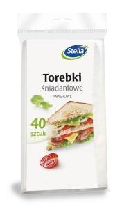 Torebki śniadaniowe Stella papierowe 40 szt. białe