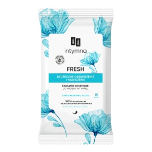 AA Fresh Delicate intimate hygiene wipes effective refreshment and moisturization 15 pcs.