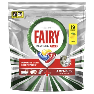 All In One Fairy Platinum Plus Lemon Dishwasher Tablets, 114 Tablets