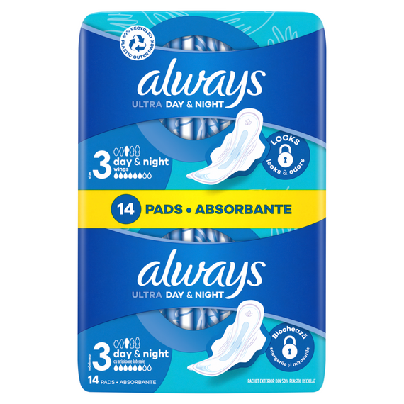 Always Ultra Day & Night (Size 3) Pads With Wings 14 pcs