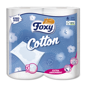 Foxy Cotton Toilet Paper 4 Pack