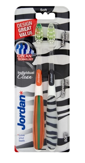 Jordan Individual Clean Szczoteczka do zębów Soft Miękka, 2 sztuki