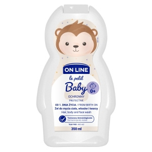 On Line Le Petit Baby Ochronny Żel 3w1 do mycia twarzy,ciała i włosów - od 1 dnia życia 350ml