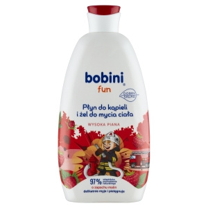 bobini Fun Badeflüssigkeit und Körperwaschgel mit Himbeerduft 500 ml