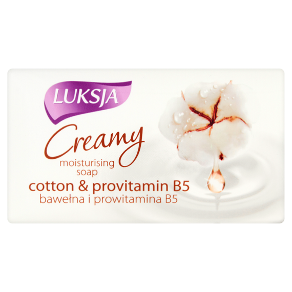 Luksja Creamy & Soft Kremowe mydło łagodzące mleczko bawełniane i prowitamina B5 90 g