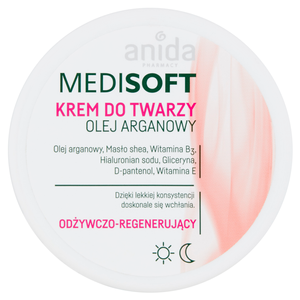 Anida Medisoft Odżywczo-regenerujący krem do twarzy olej arganowy 100 ml