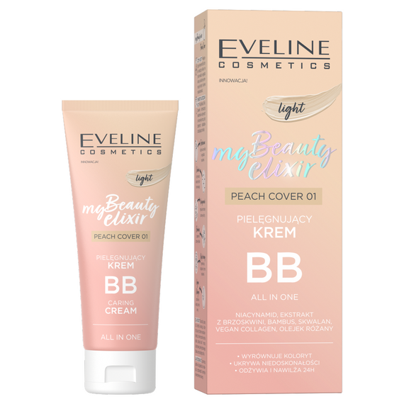 My Beauty Elixir Pielęgnujący krem BB all in one, Peach Cover Light 01